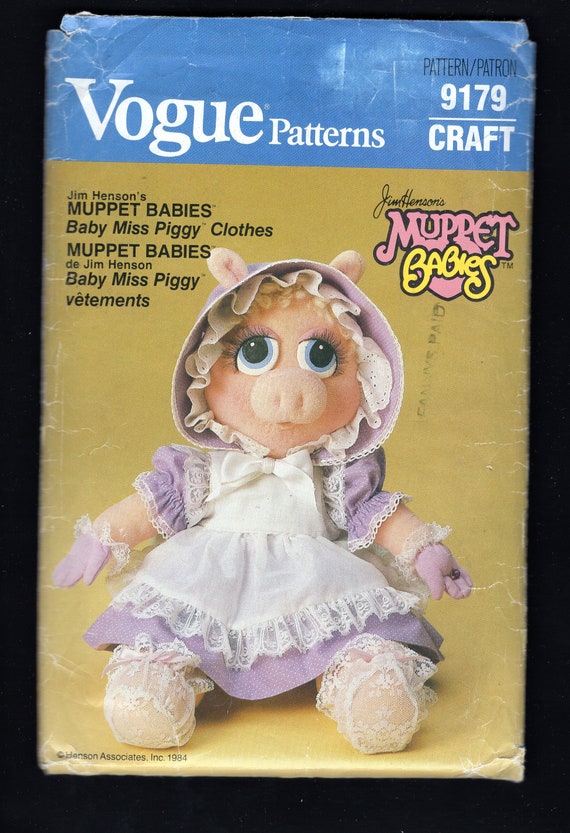 Vogue 9179 Jim Henson's Muppet Babies Baby Miss Piggy Clothes