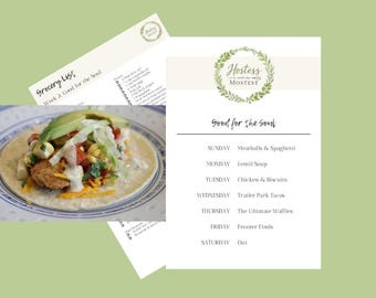 One Week Meal Plan: Good for the Soul