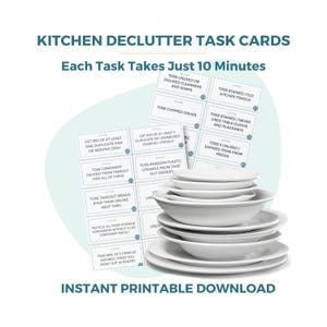 Kitchen Declutter Task Cards | Printable 10-Minute Decluttering System