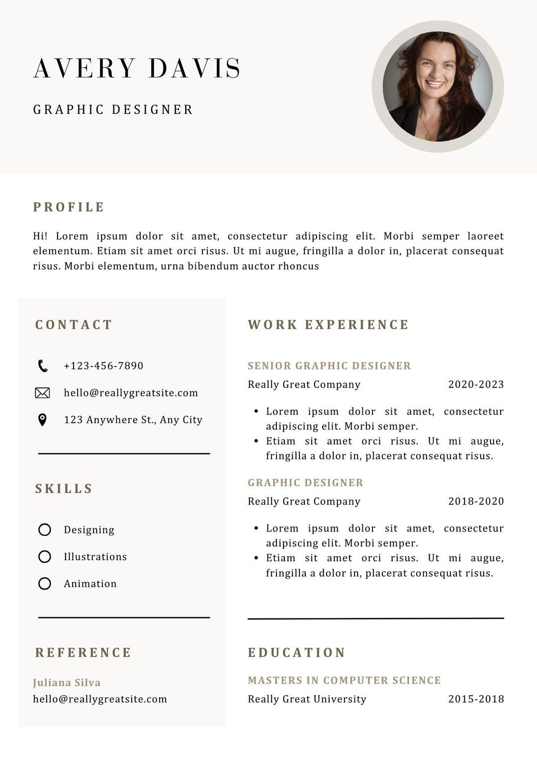 Minimalist Resume Template Canva, Professional CV With Cover Letter ...