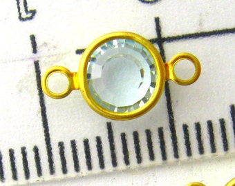 10 Light Azure Swarovski connectors crystal  Connectors two ring 13 mm channel set pale blue Swarovski crystal connector findings components