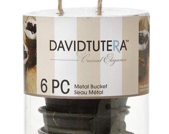 David tutera 6 tiny gunmetal buckets handle votive holder candle holder flower holder party decor craft supply tea light holder rustic party
