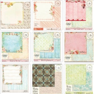 20 sheets Blue Fern Studios double-sided cardstock Beautiful colors patterns 10 assorted designs 2 each ASSORTMENT 1 craft Sturdy cardstock