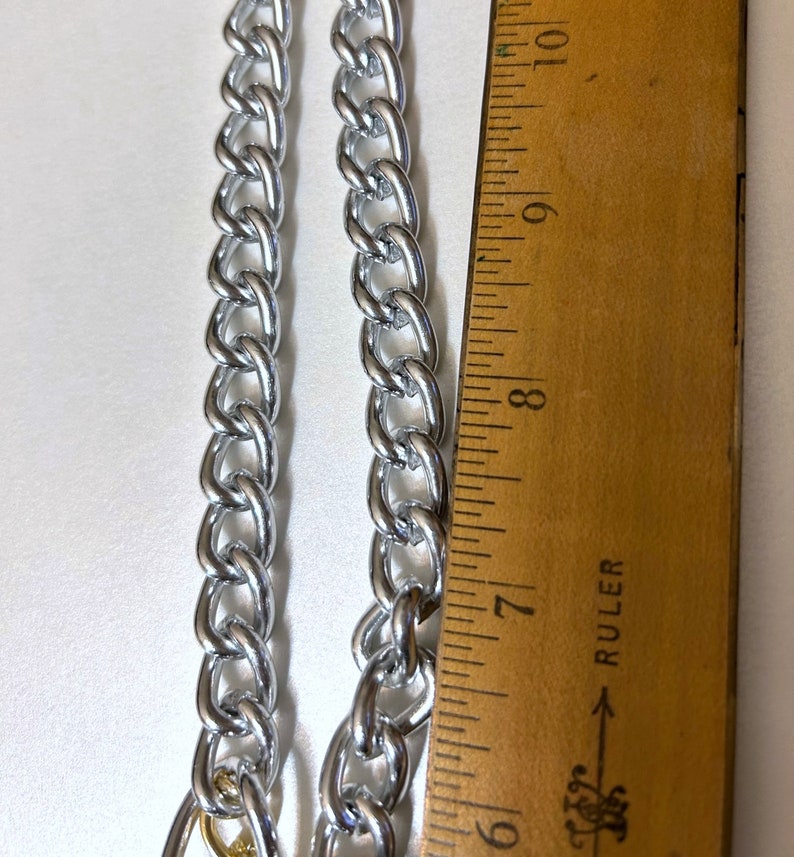 24 Inch Silver and Gold Chain Necklace, Varying Size Links, Lightweight ...