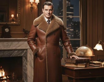 Braune Lammfell-Ledermantel-Frauen, lange Winter-Pelz-Kragen-Jacke