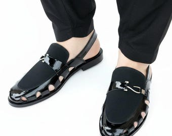 Handmade Black Leather Peshawari Chappal – Pakistani Style Sandals
