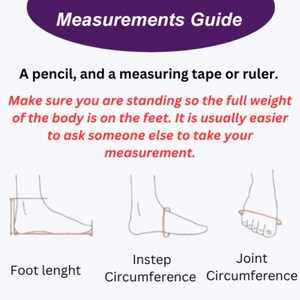 Foot measurement guide illustration showing how to measure foot length, instep circumference, and joint circumference for custom men’s shoe fitting.
