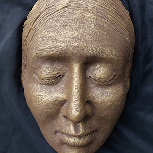 Death Mask / Artist Rendered Death Mask / wall hanging / plaster cast / Faux Bronze Finish / Only 1 AVAILABLE! / Free US shipping