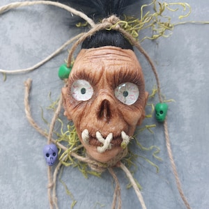 Beetlejuice Shrunken Head: Harry The Hunter, Handmade Polymer Clay Prop