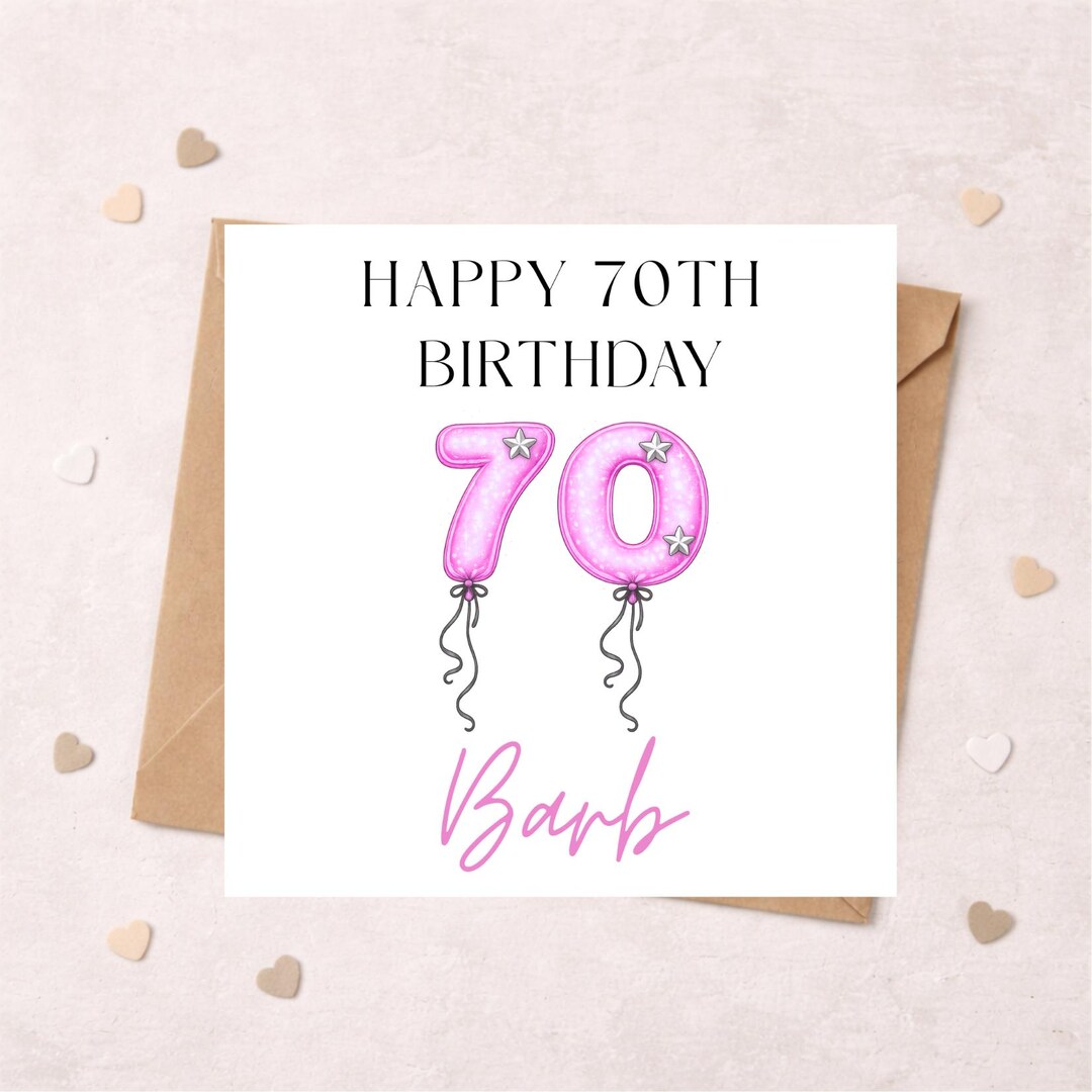 Personalised 70th Birthday Card for Her - Etsy