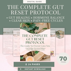 Protocole complet de réinitialisation intestinale | Guérison intestinale, équilibre hormonal, peau nette, cycles menstruels sans douleur (Téléchargement PDF)