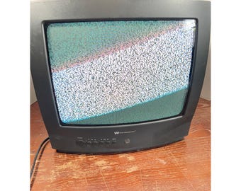 Vintage White-Westinghouse 13" CRT TV WTV1332 120V 60Hz 55W Black Retro Tested Working