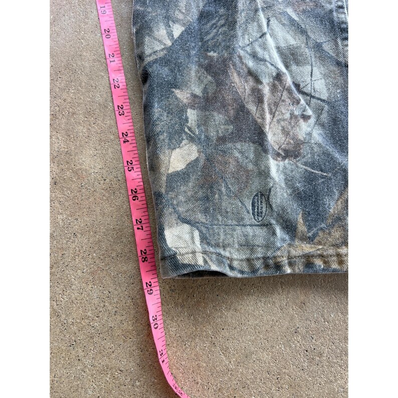 Vintage Wrangler dubbele knie heren echte boom camouflage jeans 32 x 30 jachtbroek E4 afbeelding 5