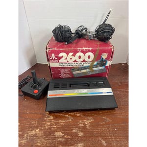 Vintage Atari 2600 Console With Joystick & Box - Classic Retro Gaming System Tested