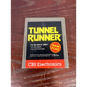 Tunnel Runner Atari 2600 Cartridge By CBS Electronics RAM Plus Retro Gaming Collectible
