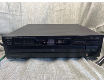 Reproductor de CD Kenwood DP-R4440 de 5 discos, color negro, convertidor D/A dual de 1 bit, año 1992, probado.