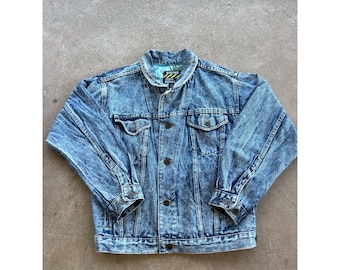 Vintage Big Rock Canyon Acid Wash-denimjack heren, grote robuuste kleding