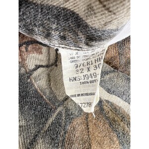 Vintage Wrangler dubbele knie heren echte boom camouflage jeans 32 x 30 jachtbroek E4 afbeelding 3