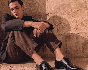 Prada Milano Exclusive Men’s Patent Leather Shoes Black – Size EU 42–43