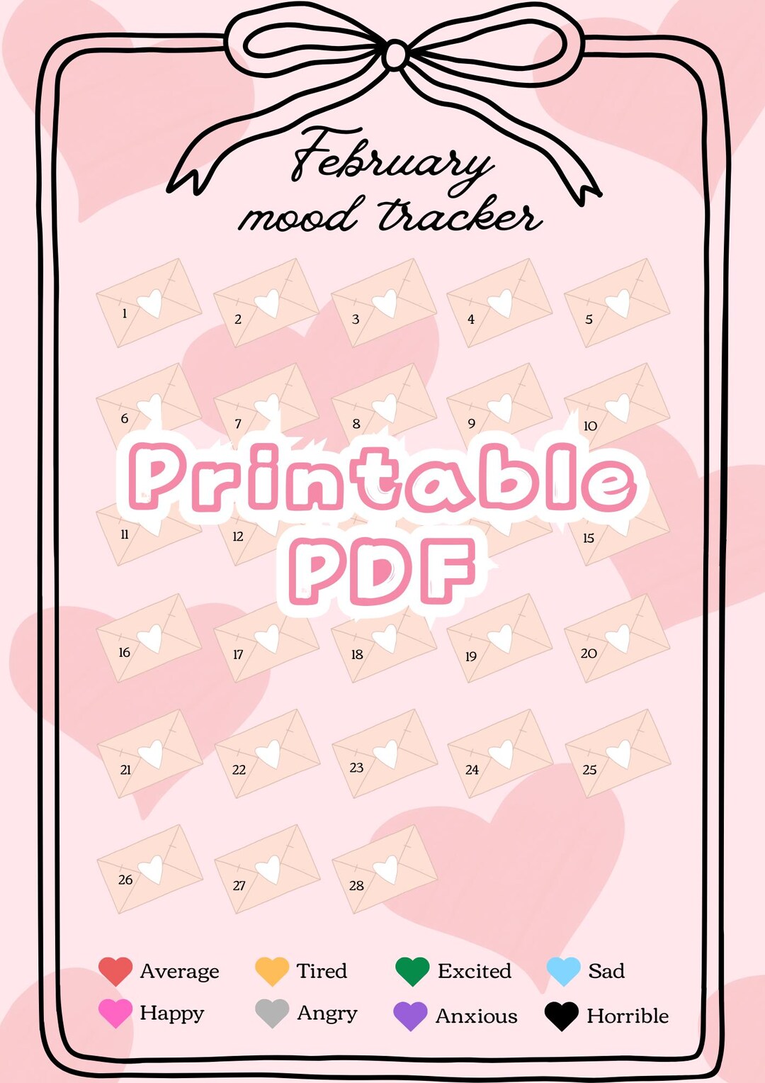 February Mood Tracker: Printable Self-care & Mood Journal Page - Etsy