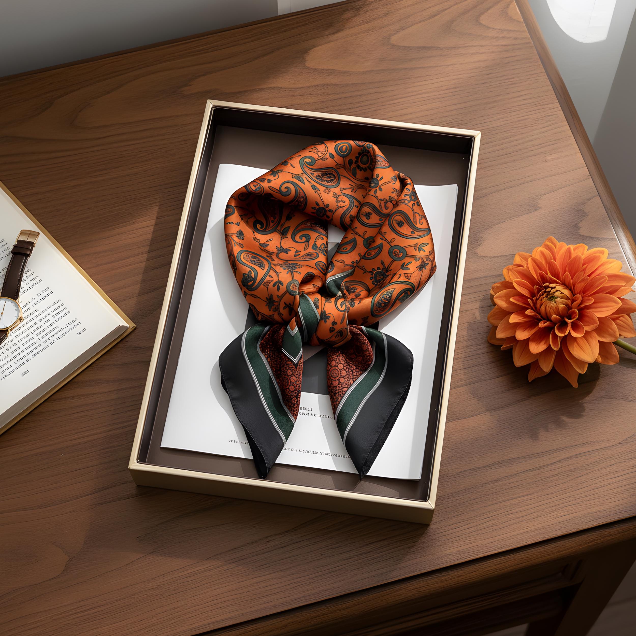 Luxury Silk Square Scarf for Women | 70x70cm Elegant Head & Neck ...