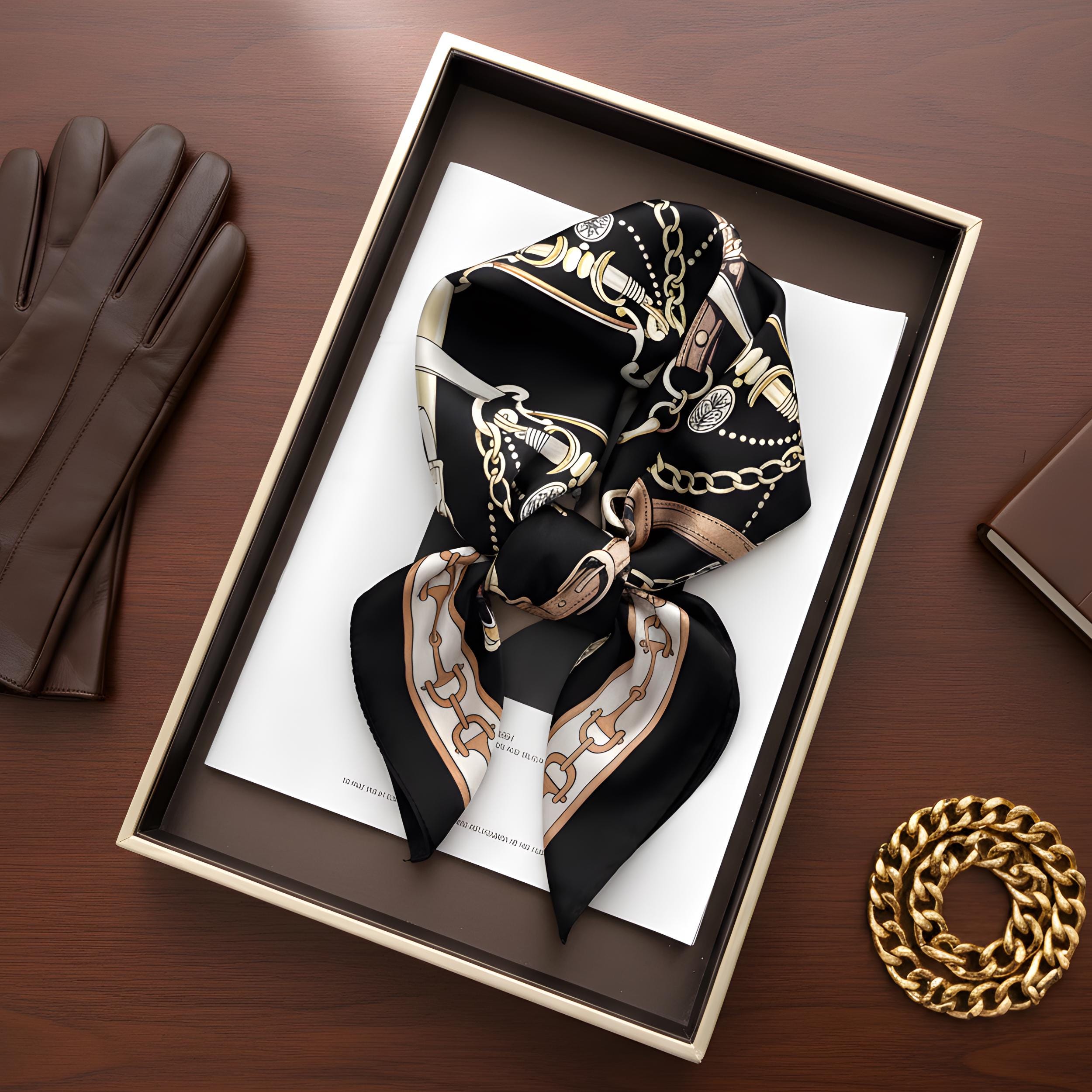 Luxury Silk Square Scarf for Women | 70x70cm Elegant Head & Neck ...