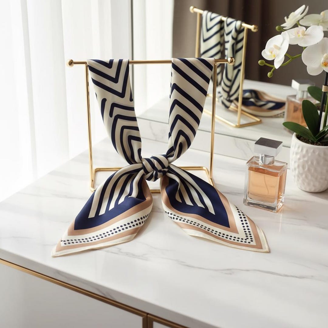 Luxury Silk Square Scarf for Women | 70x70cm Elegant Head & Neck ...