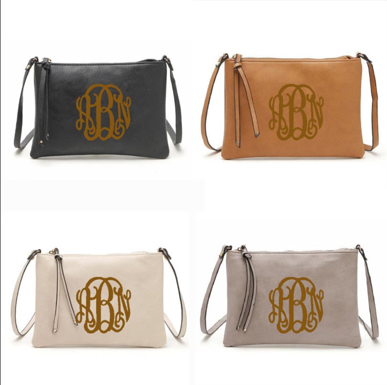 monogrammed crossbody purse