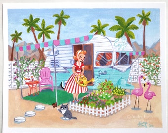 My Kitschy Life - 8x10 inches 1950s Vintage Camper Fine Art Print