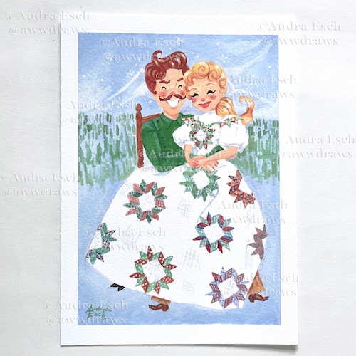 Seven Brides for Seven Brothers - Art mural musical classique Adam et Milly Pontipee - Impression d'art de 5 x 7 pouces