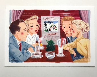 Snow from White Christmas - 4 x 6 inch Classic Vintage Christmas Musical Movie Fine Art Print