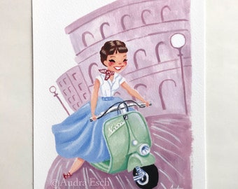 Audrey Hepburn - Roman Holiday - 6 x 8 inches - Fine Art Print