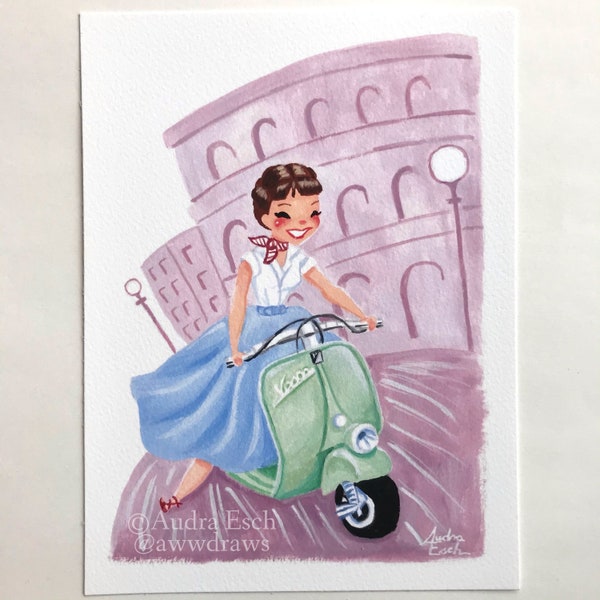 Audrey Hepburn - Roman Holiday - 6 x 8 inches - Fine Art Print