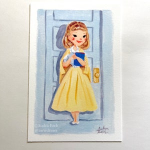 Olivia Newton John in her Yellow Skirt School Outfit from Grease - 4 x 6 inch Fine Art Print