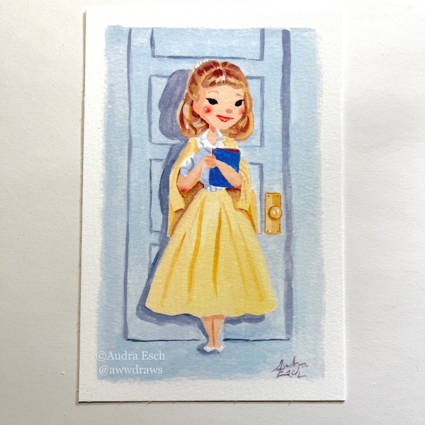 Olivia Newton John - Grease - Yellow Skirt - 4 x 6 inches - Fine Art Print