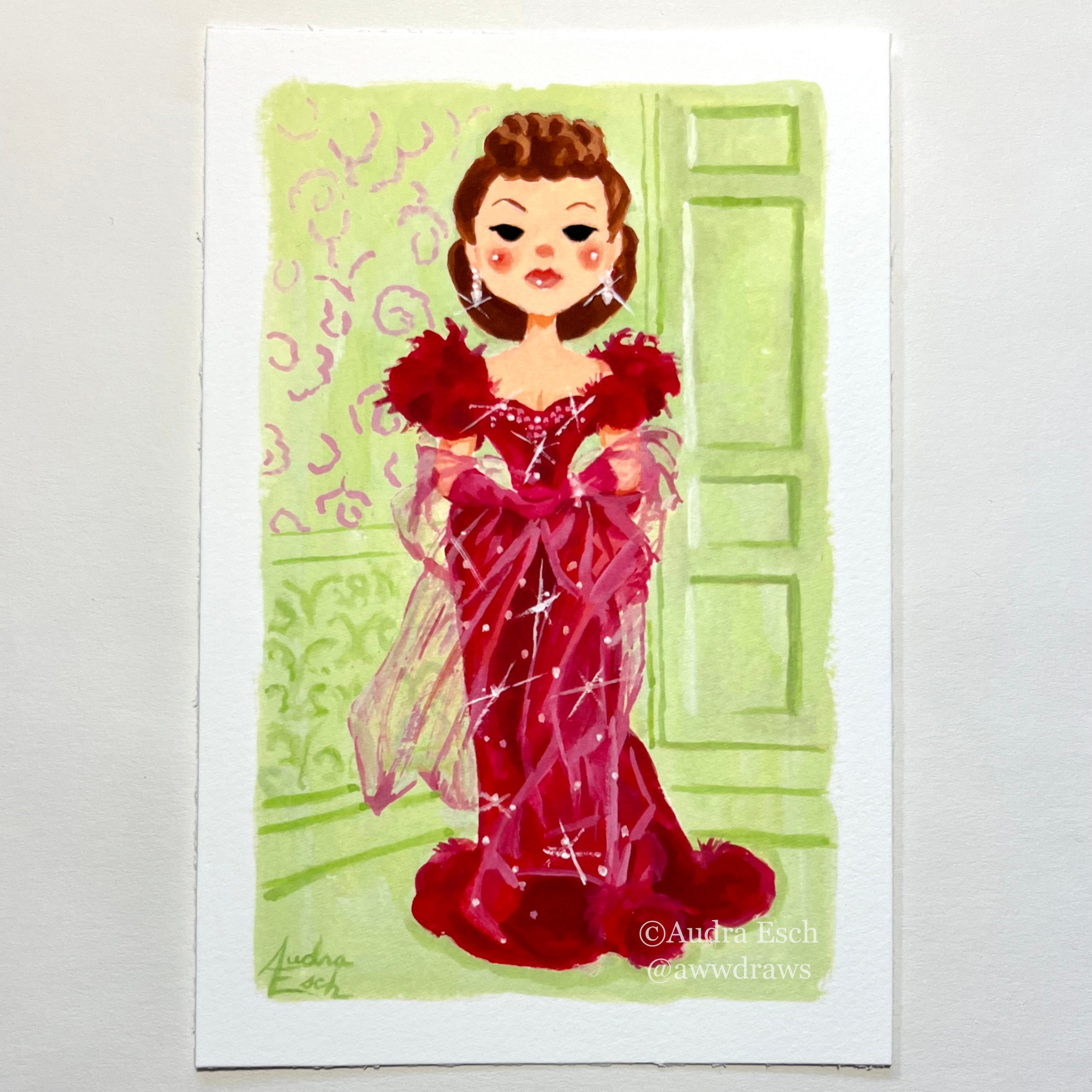 fitted lace wedding dress Barbie as Scarlett O'Hara “Gone With The Wind” Red Velvet Dress by Mat –  Enchanted Styles main image 0