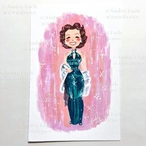 Jane Russell - robe de soirée vert foncé - les hommes préfèrent les blondes - impression d&#39;art film musical comique classique 4 x 6 pouces