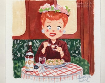 I Love Lucy - Paris at Last - 4 x 4 inches - Fine Art Print