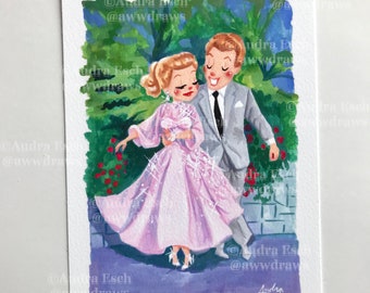 The Best Things Happen While You're Dancing - White Christmas - 5 x 7 inches - Fine Art Print