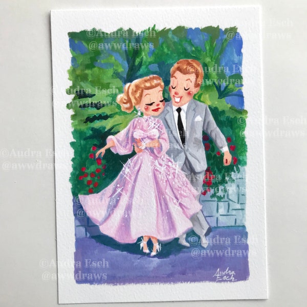 Las mejores cosas pasan mientras bailas - Danny Kaye y Vera-Ellen White - Impresión artística de 5 x 7 pulgadas