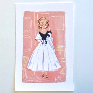 Grace Kelly in an iconic Black & White Dress in the movie Rear Window - Hitchcock Film Fashion Icon - 4 x 6 inch Fine Art Print