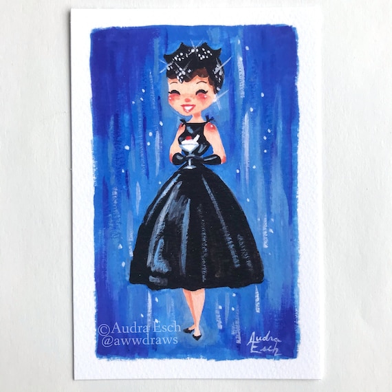 Audrey Hepburn Sabrina Fine Art Print  Elegant Black Dress, (4x6 Inch) -  Etsy