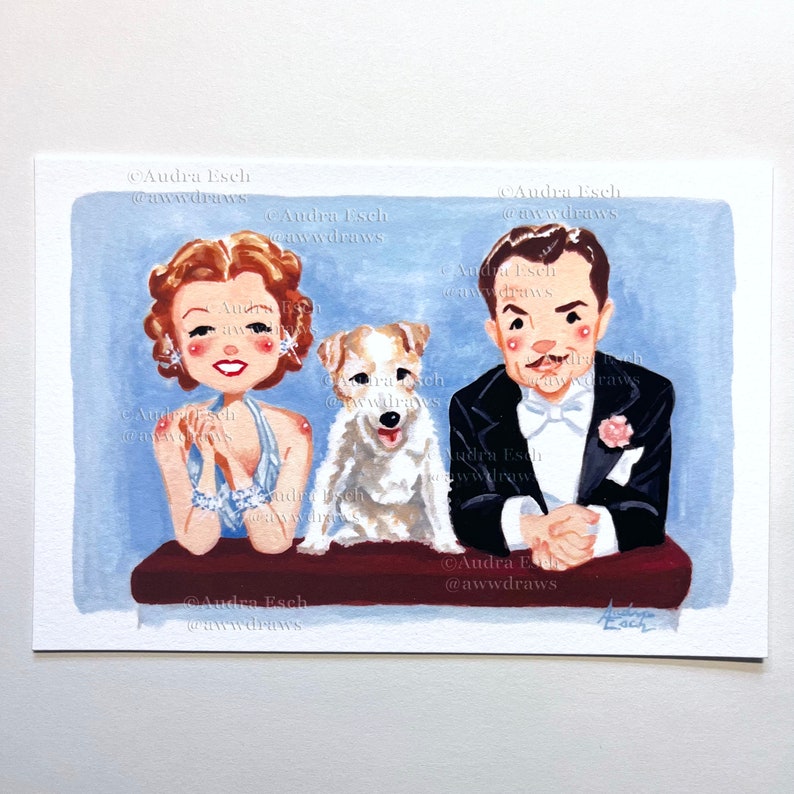 Myrna Loy & William Powell - The Thin Man - 4 x 6 Inches - Fine Art Print