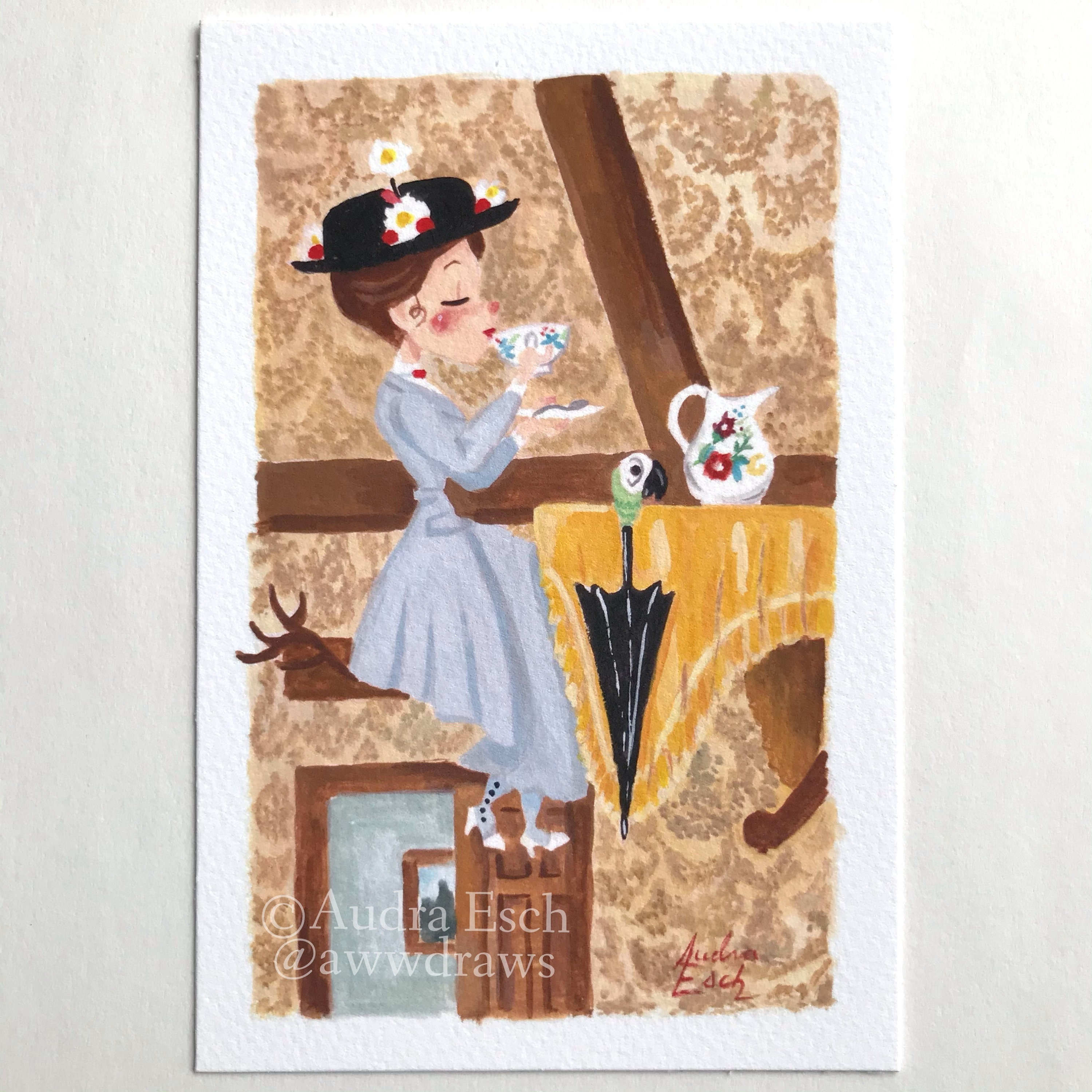 Mary Poppins Sipping Tea on the Ceiling - Love to Laugh Song - 4 X