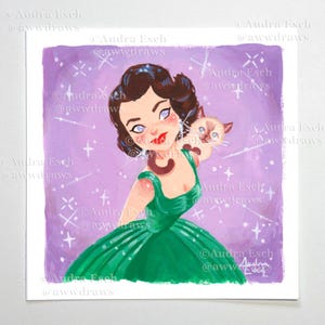 Elizabeth Taylor - Cats 'n Glamour - 5 x 5 inch Fine Art Print