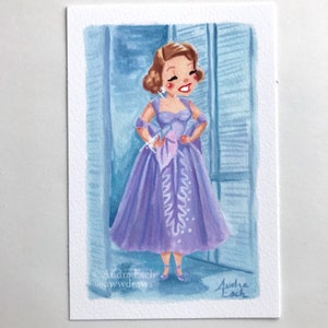 Rosemary Clooney in her Fabulous Purple Dress  from White Christmas - 4 x 6 inch Classic Christmas Movie Musical Fine Art Print