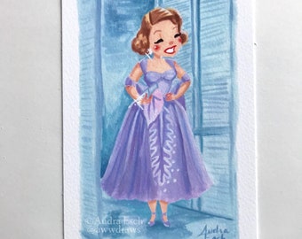 Rosemary Clooney - Purple Dress - White Christmas - 4 x 6 inches - Fine Art Paper