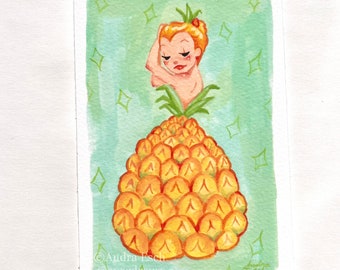 Pineapple Ball Gown - 4 x 6 inches - Fine Art Print