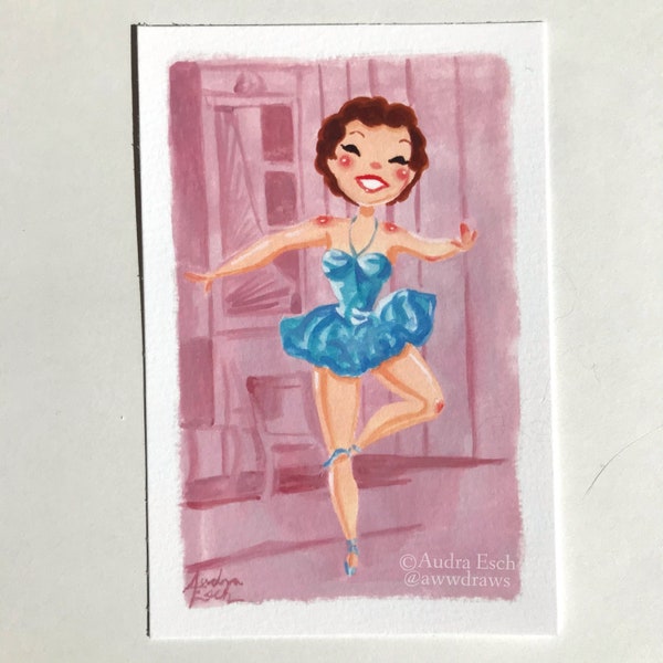 Leslie Caron - An American in Paris - Blue Tutu - 4 x 6 inches - Fine Art Print