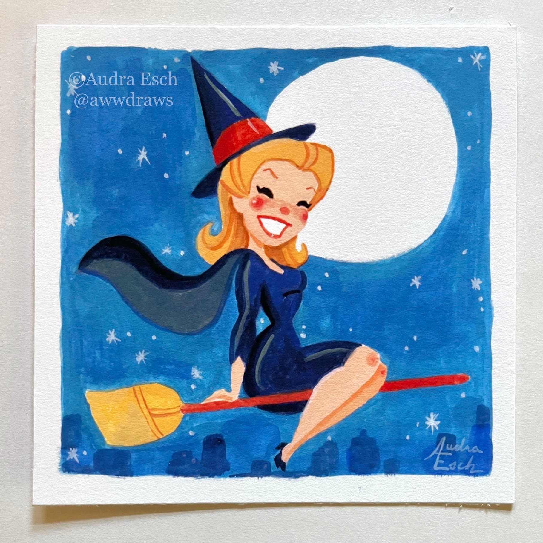 Elizabeth Montgomery - Bewitched TV Show - 5 x 5 inch Vintage TV Comedy Fine Art Print